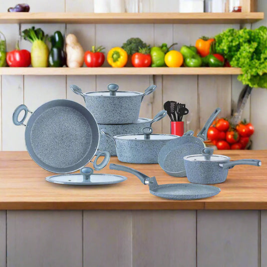 Marble Coated Gift Pack Signature Cookware Set Durable, Nonstick Elegant