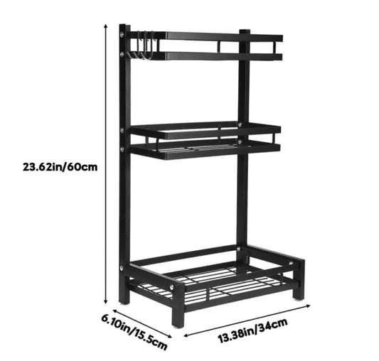 3-Layer Kitchen Storage Rack Multipurpose Organizer for Kitchen, Bathroom & More