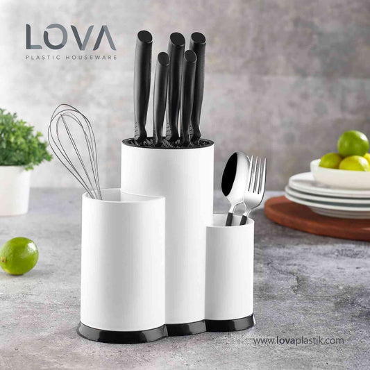 Plastic Lova Spoons & Knife Organizer Turkish Style Cutlery Stand