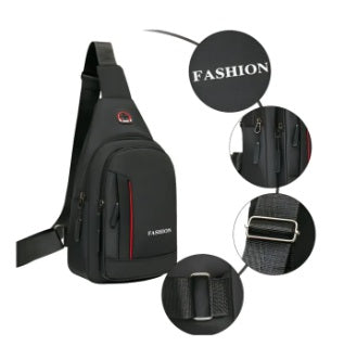 Purilite Select Water-Resistant Nylon Crossbody Chest Bag for Men | Compact Sling Bag with Phone Pocket and Multi-Compartment Storage