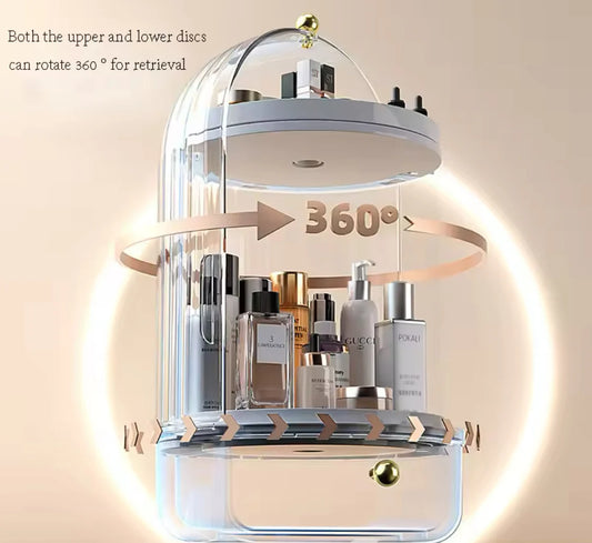 360° Clear Rotating Makeup Organizer Stylish  Spacious Acrylic Storage