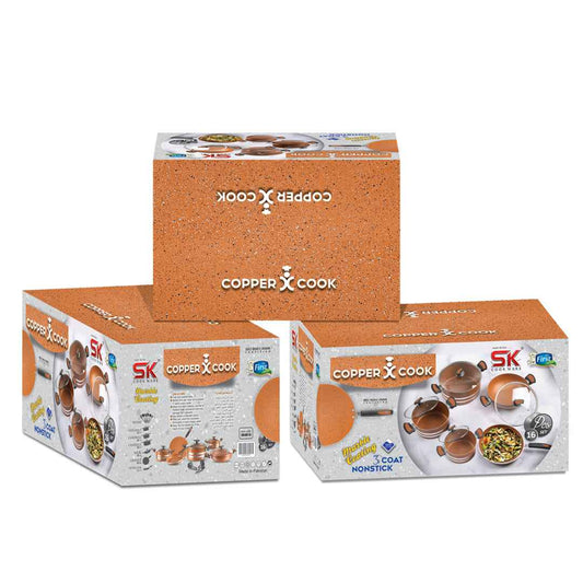 Marble Coating Copper Cook Gift Pack Set 16 Pieces - Copper