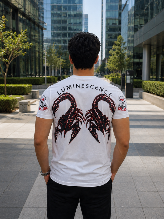CLEARANCE SALE-White Tee Shirt | Large Size Performance Training Tee | Fitness Workout Sports Top | Unique Design Athletic Wear