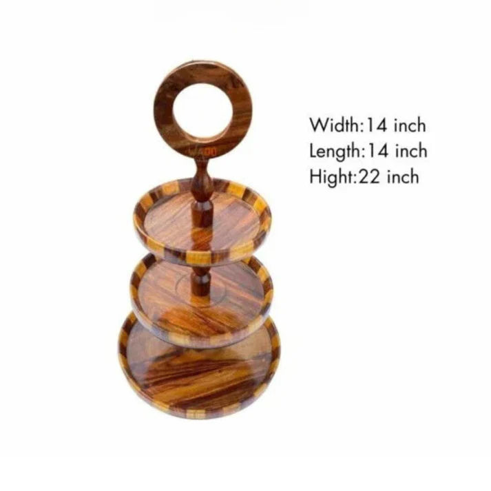 WOODSY 3-Tier Wood Slab Cake Stand