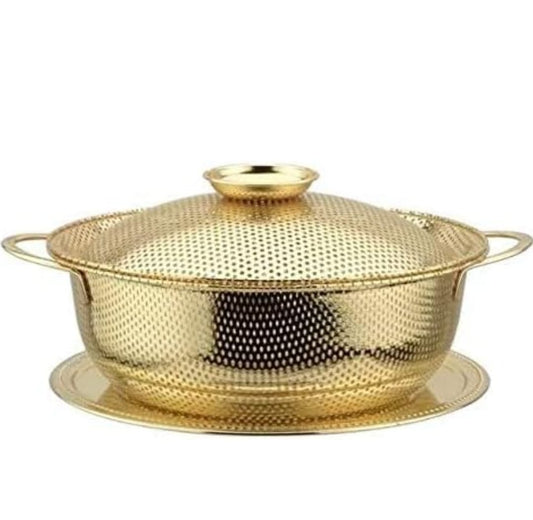 Stainless Steel Multi-function Fruit and Vegetable Basket Gold 25.5cm