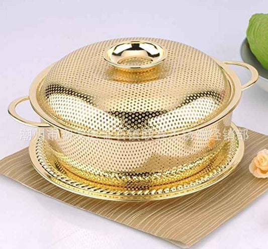 Stainless Steel Multi-function Fruit and Vegetable Basket Gold 25.5cm