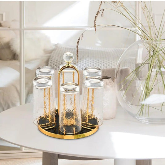 Revolving Mug Holder Stylish Iron Showcase Cup Rack for Mugs & Glasses