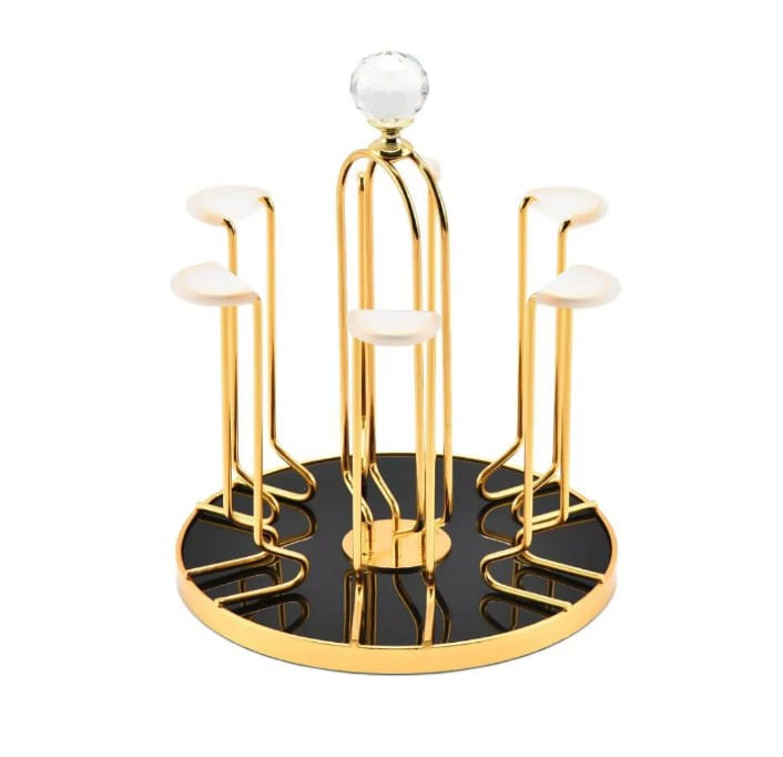 Revolving Mug Holder Stylish Iron Showcase Cup Rack for Mugs & Glasses