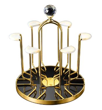 Revolving Mug Holder Stylish Iron Showcase Cup Rack for Mugs & Glasses