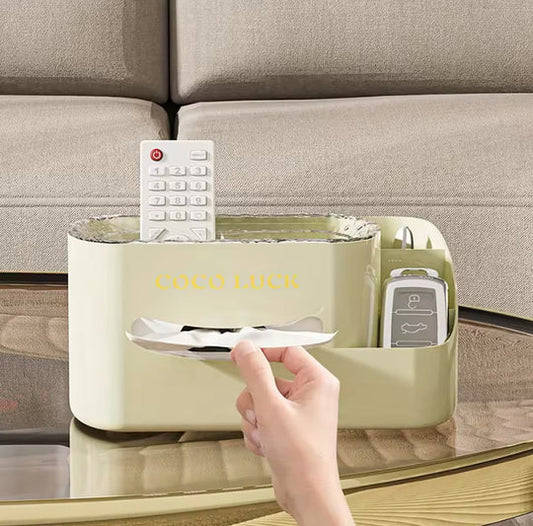 Cosmetic Organizer With Tissue Box Multifunctional Makeup  Sundries Storage Organizer with Built-in Tissue Holder