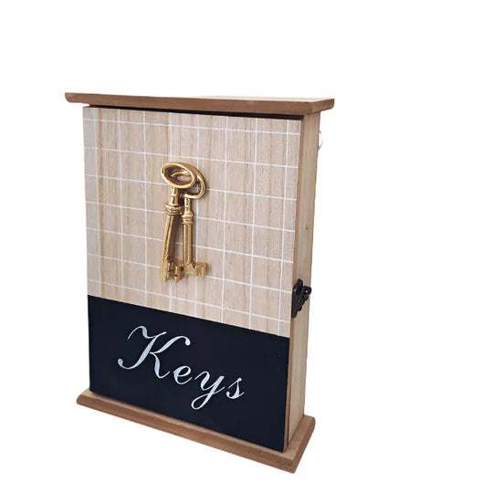 Wall Mounted Wooden Key Holder Rustic Multi-Hook Organizer for Entryway or Living Room