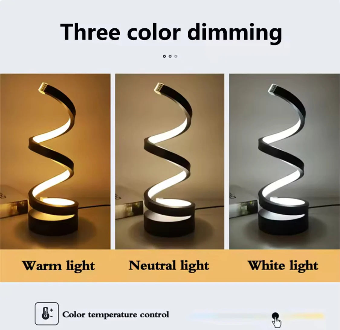 Modern Spiral Dimmable LED Table Lamp