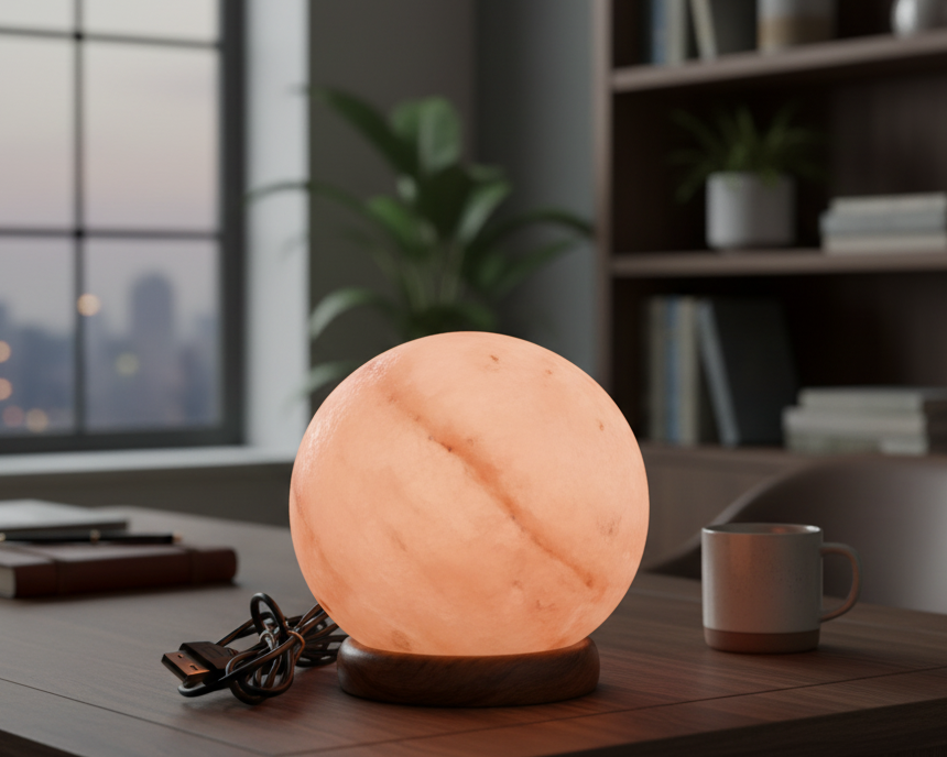 Salt USB Lamp (Ball) – Handcrafted
