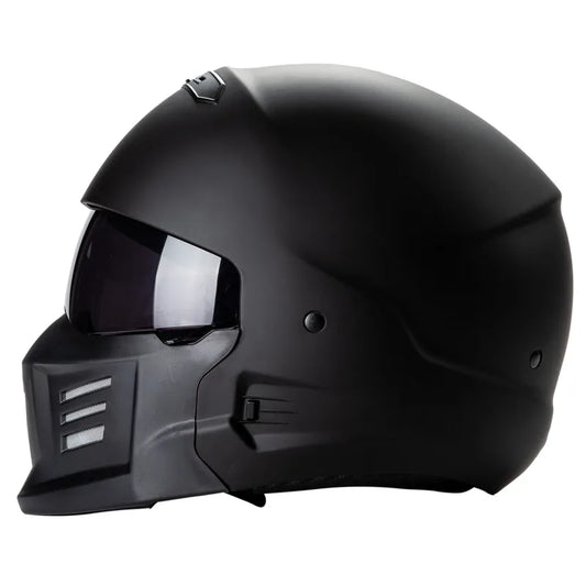 Purilite Select Exo Combat Motorcycle Helmet | DOT Approved Safety Helmet | Full Face Riding Helmet | Removable Lining | Detachable Chin Guard