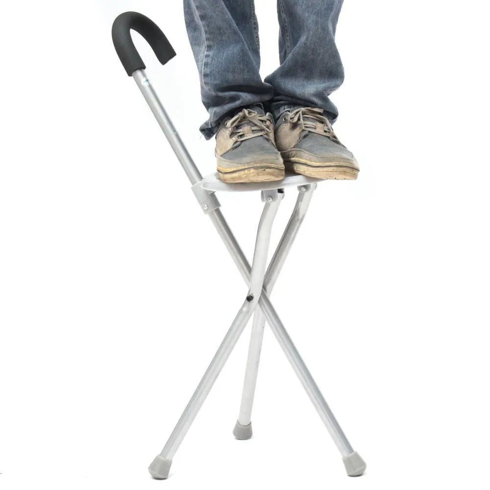 Purilite Select Traveling Stick Stool Folding Walking Cane with Seat