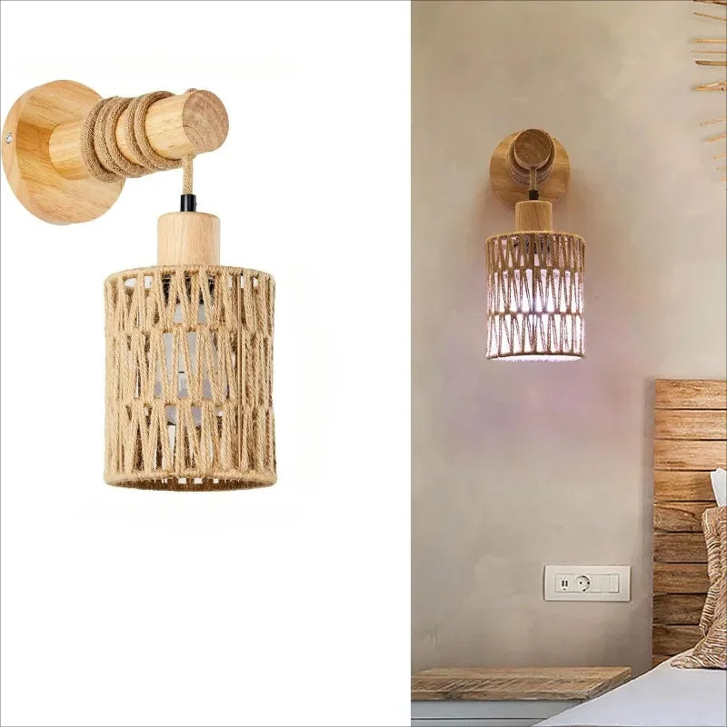 Purilite Select Hemp Rope Design Bedhead Wall Lamp