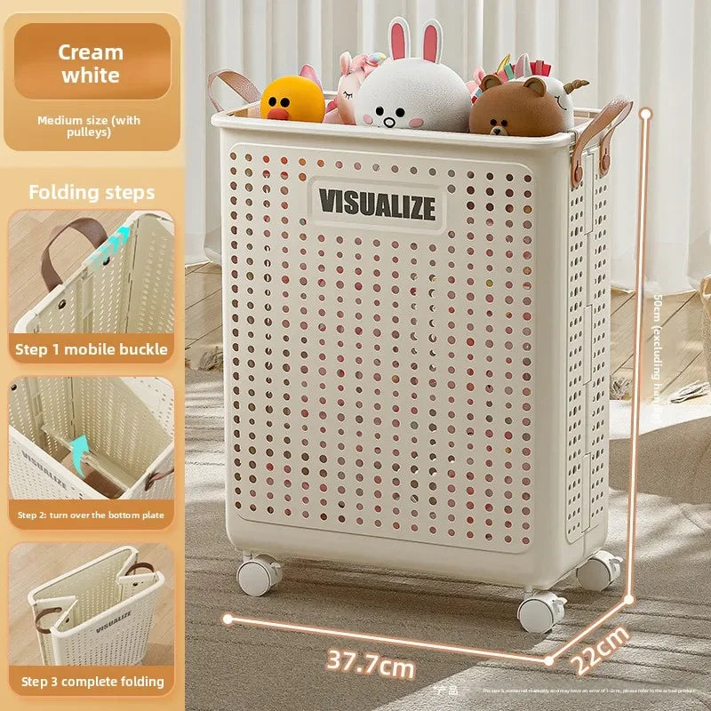 Purilite Select Foldable Dirty Clothes Basket with Wheels