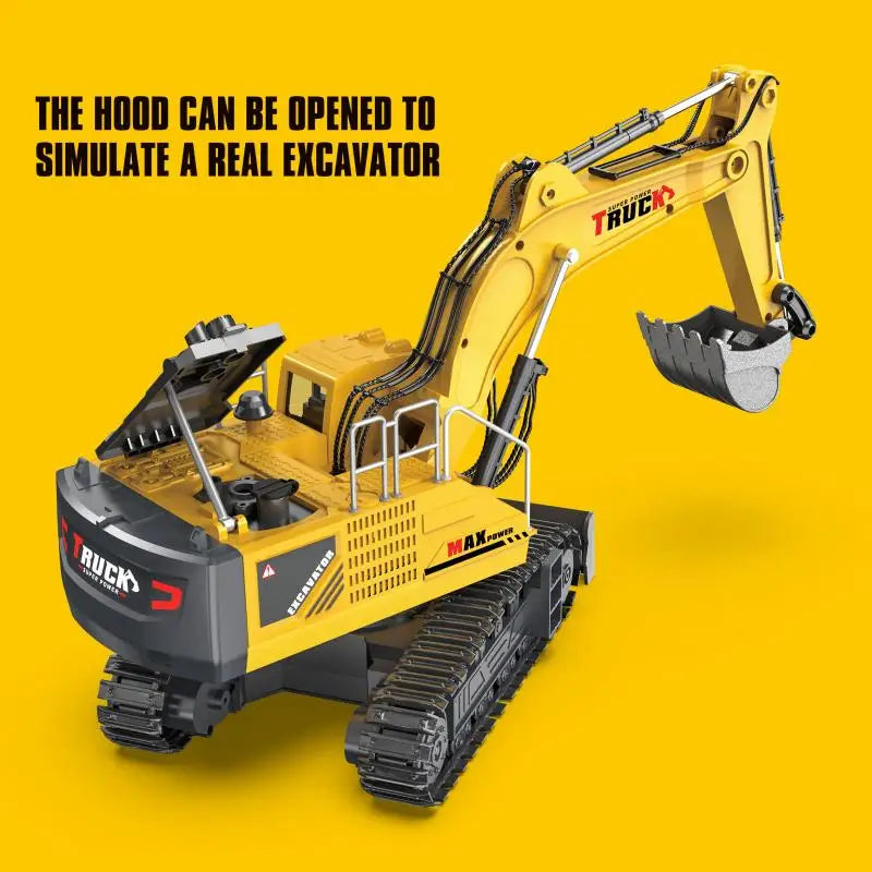 Purilite Select Alloy RC Excavator Truck Remote Control Engineering Vehicle Toy for Kids