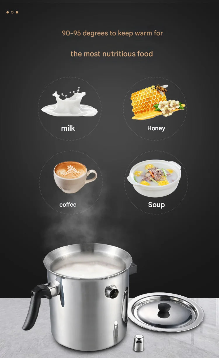 Purilite Select Stainless Steel Double-Wall Milk Pot with Whistle