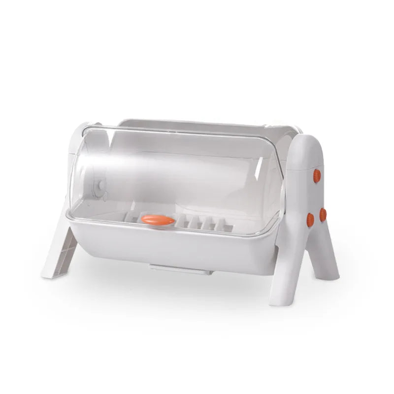 Purilite Select Covered Drain Dish Rack | Multi-Purpose Kitchen Storage Organizer with Lid