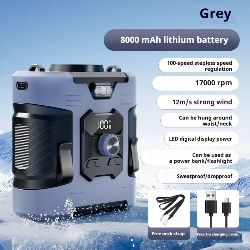 Portable High-Speed Waist-Mounted Fan