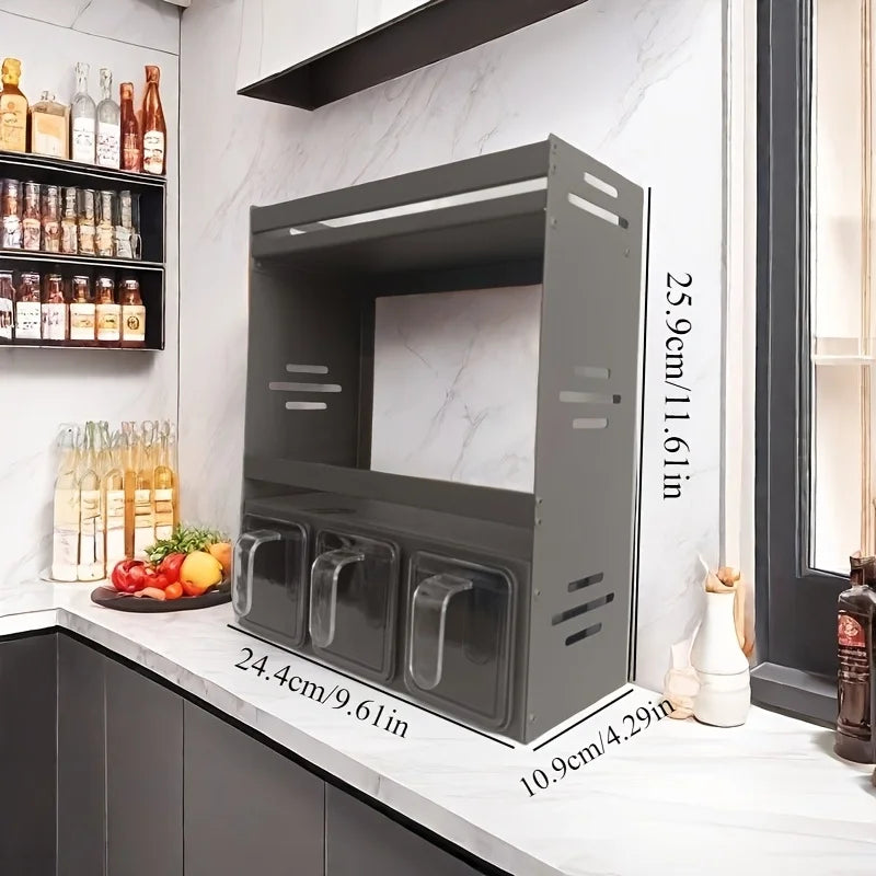 Purilite Select Wall-Mounted Kitchen Spice Rack Storage Set