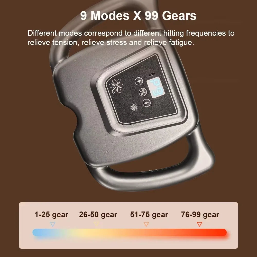 Purilite Select Deep Tissue Percussion Massage Gun for Muscle Recovery – 9-Speed Rechargeable Handheld Massager for Pain Relief in Back, Neck & Body