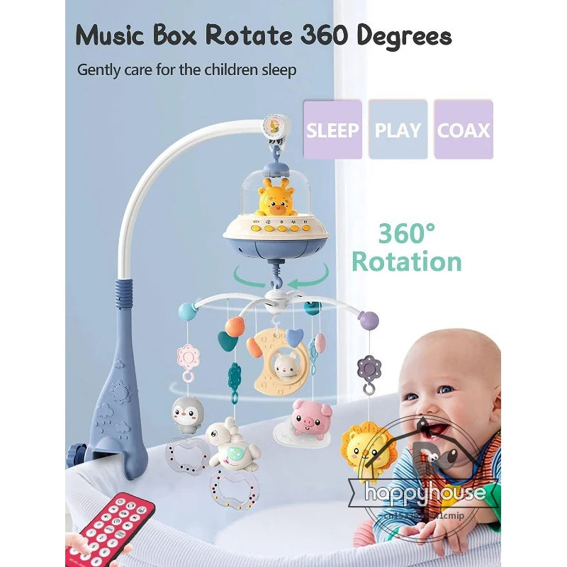 Purilite Select: Musical Baby Crib Mobile with Lights & Projection Remote-Controlled Crib Toy with Soothing Music and Nightlight