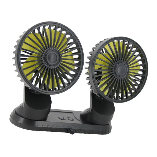 Purilite Select Dual Head USB Car Fan 3 Speed Adjustable Cooling Fan for Car Dashboard Home Office Use
