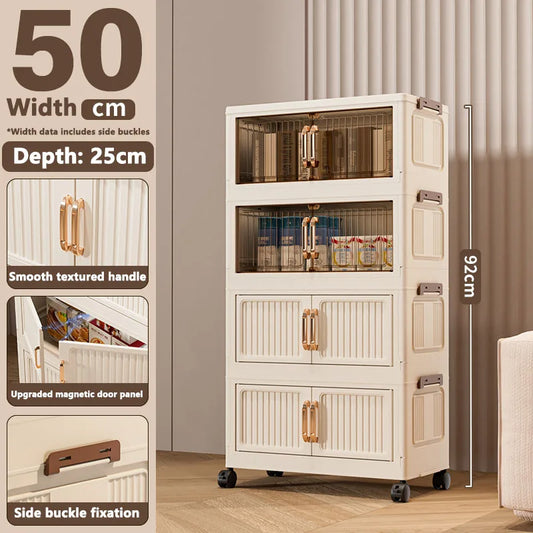 Purilite Select Large Capacity Foldable Storage Box | Clothes Quilt Toy Organizer | Multi-Layer PP Plastic Storage Cabinet | Home Space Saving Solution