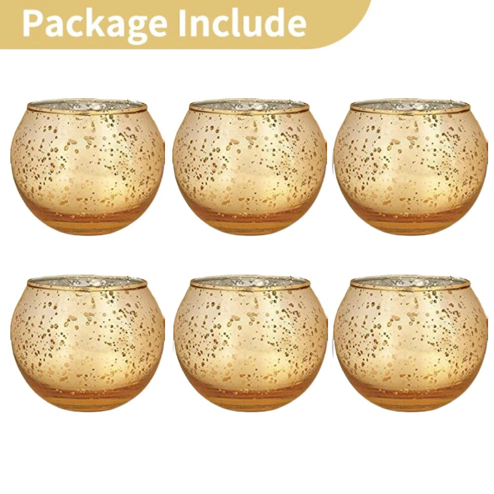 Purilite Select 6/12Pcs Round Speckled Glass Votive Candle Holders