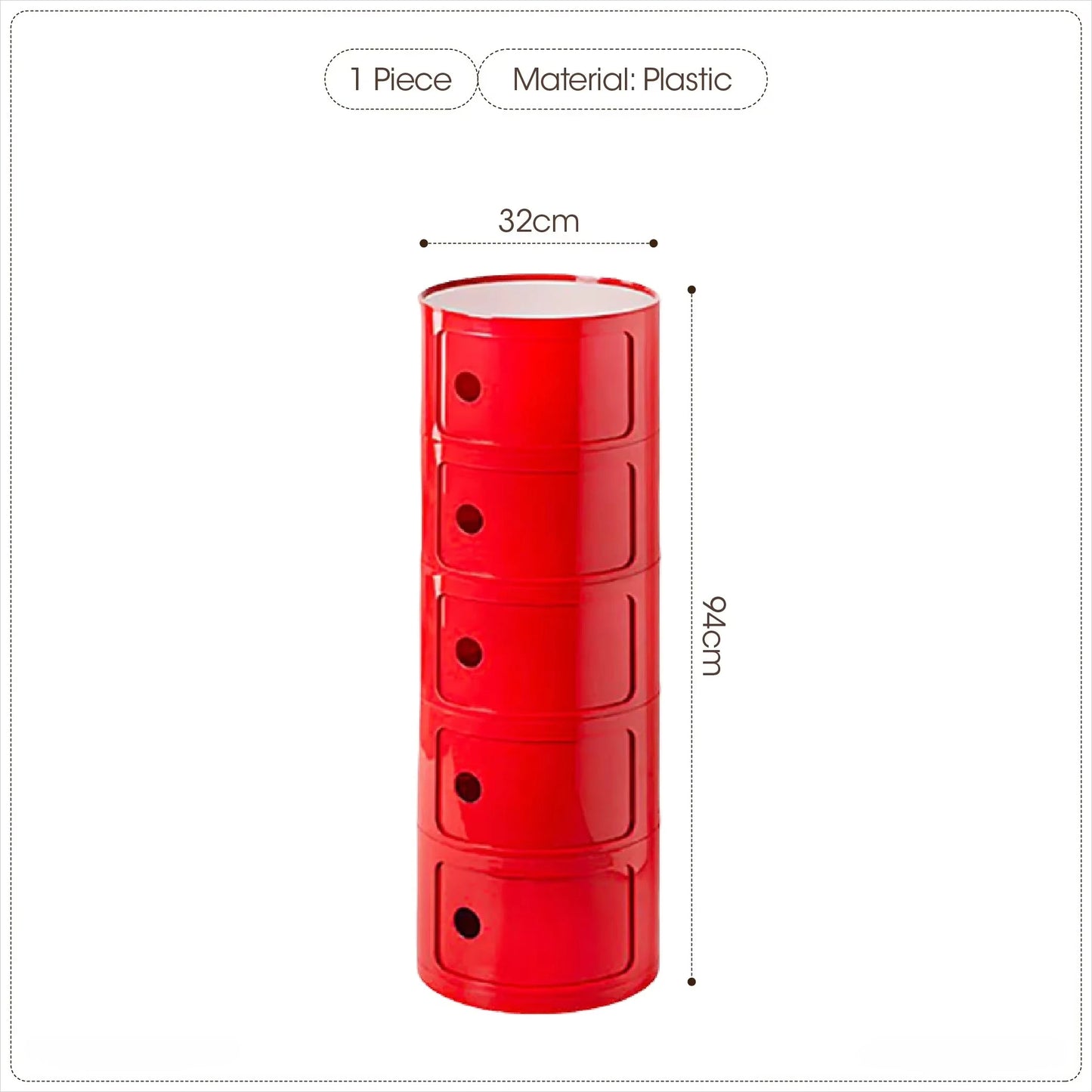 Purilite Select Nordic Net Red Bedside Cabinet