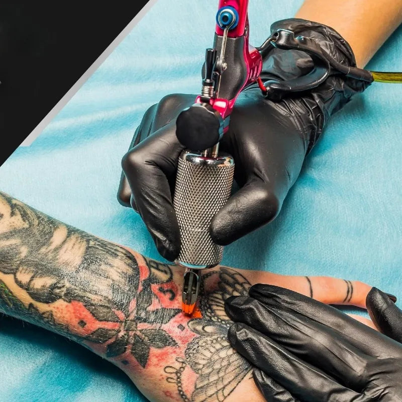 Purilite Select 100Pcs Disposable Black Nitrile Gloves | Powder-Free, Latex-Free, Heavy-Duty Thicker Gloves for Cooking, Mechanics, Tattoo & Cleaning