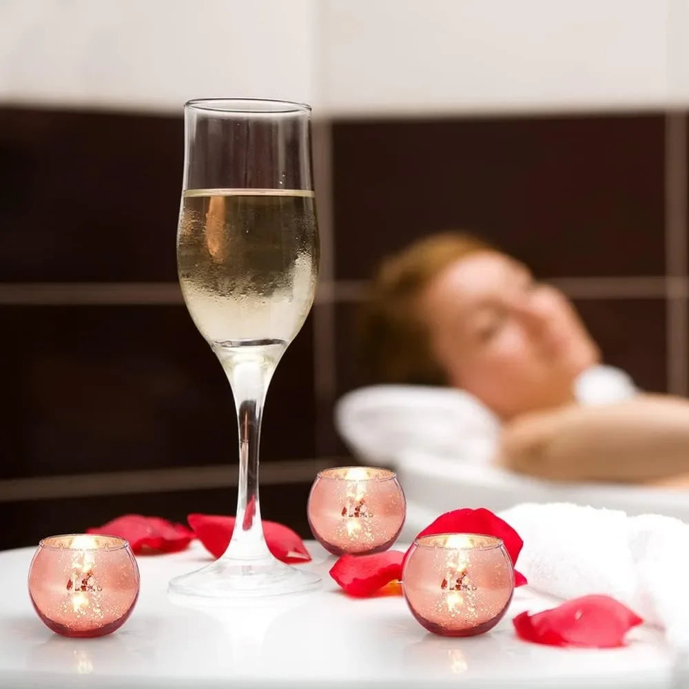 Purilite Select 6/12Pcs Round Speckled Glass Votive Candle Holders