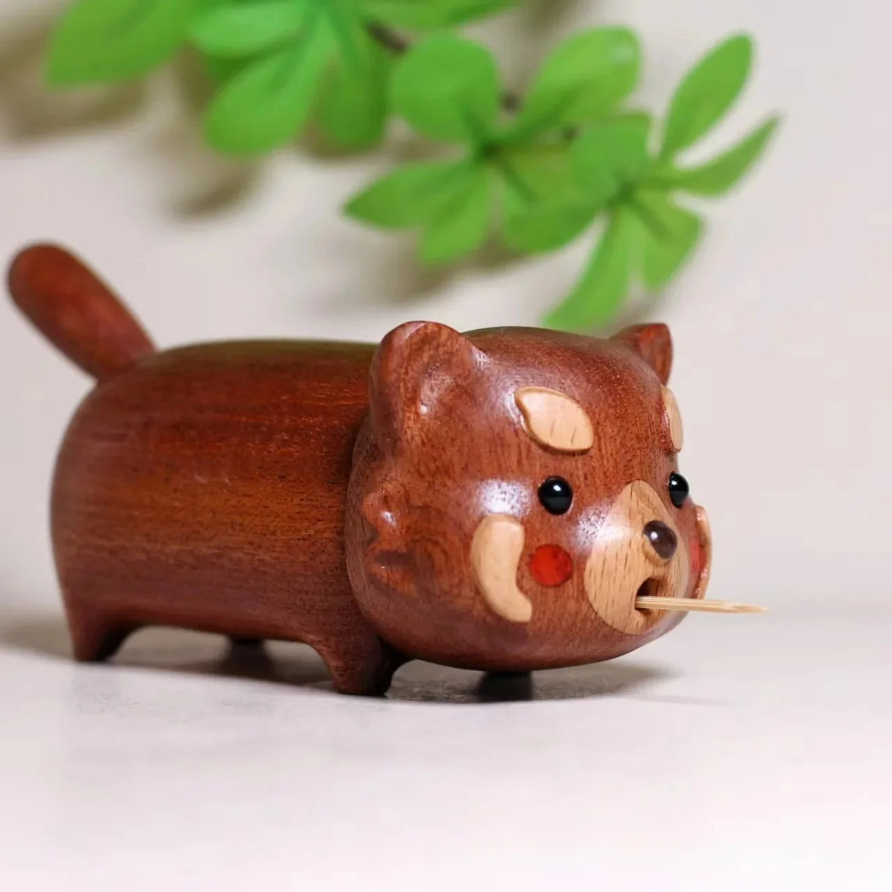 Purilite Select Solid Wood Panda Toothpick Holder