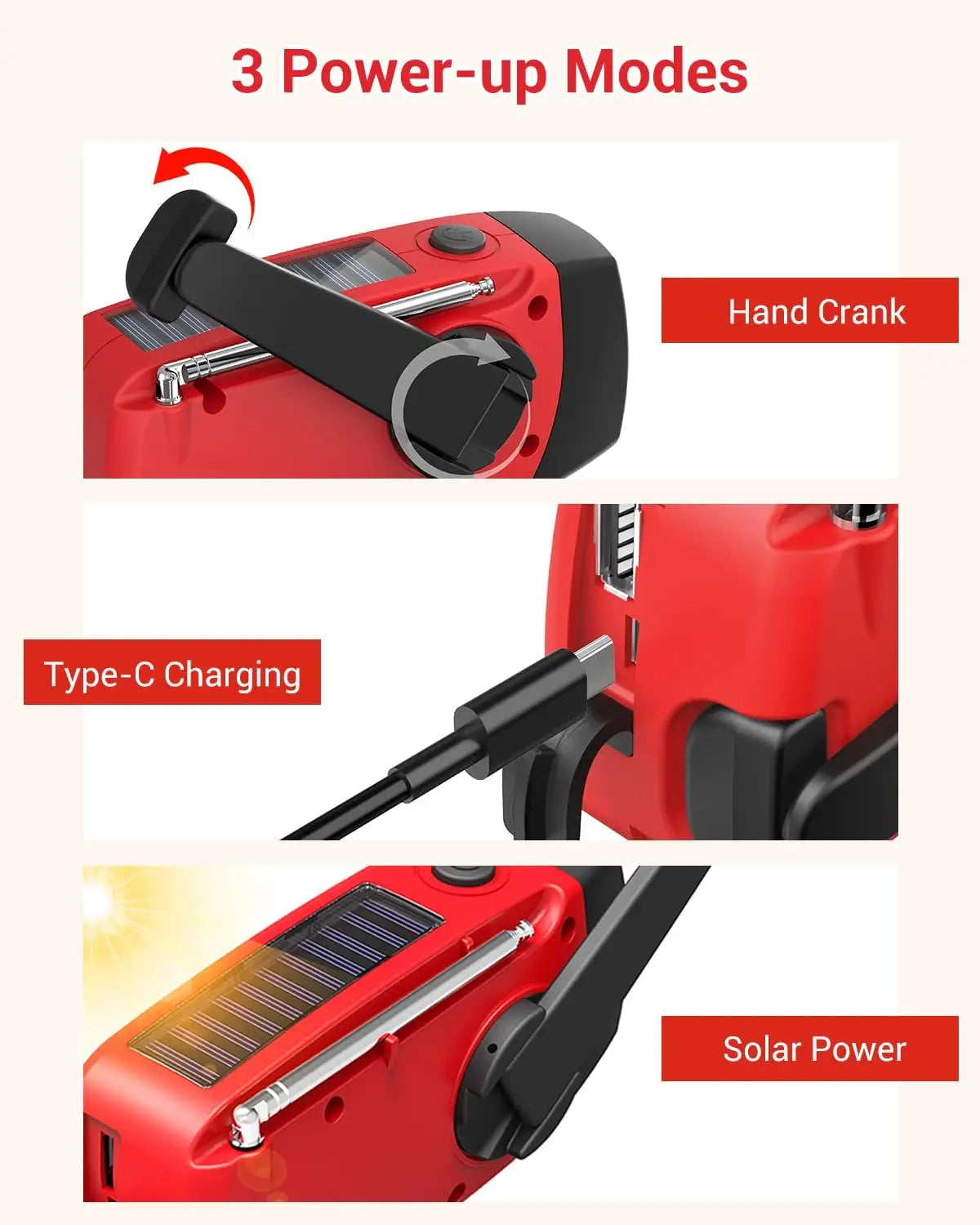 Purilite Select Portable Multifunctional Hand Crank Radio