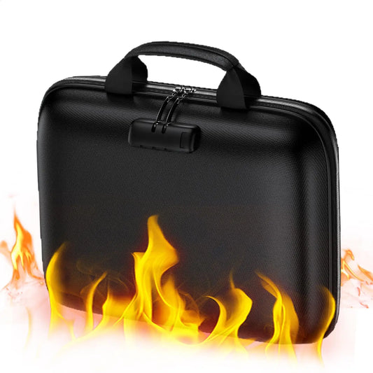 Purilite Select Fireproof Document Bag with Lockable Zipper – 13 Pocket Accordion File Organizer Travel Case