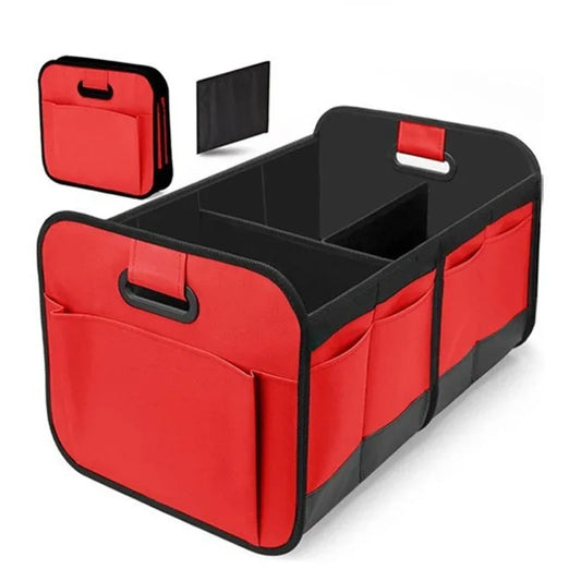 Purilite Select Collapsible Car Trunk Storage Box, 600D Oxford Fabric SUV Cargo Organizer with Multiple Compartments & Reinforced Handles