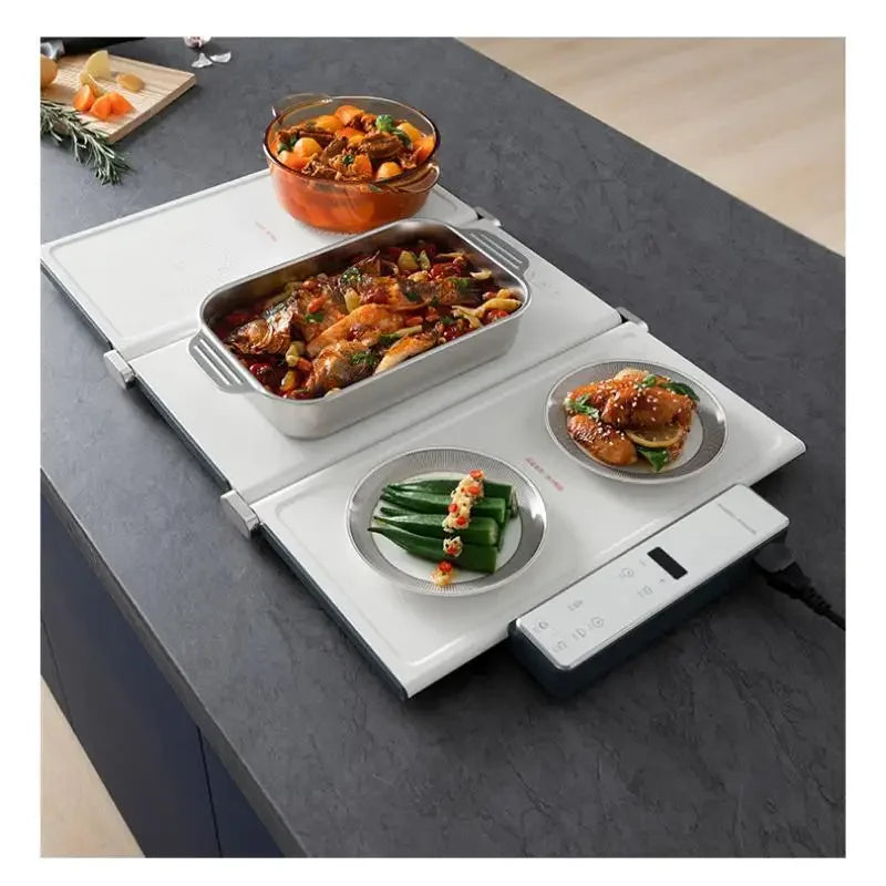 Purilite Select Household Table Food Warming Mat | Morphy Folding Electric Food Warmer | Ceramic Cooktop Heating Board | 220V Cooking Heating Mat