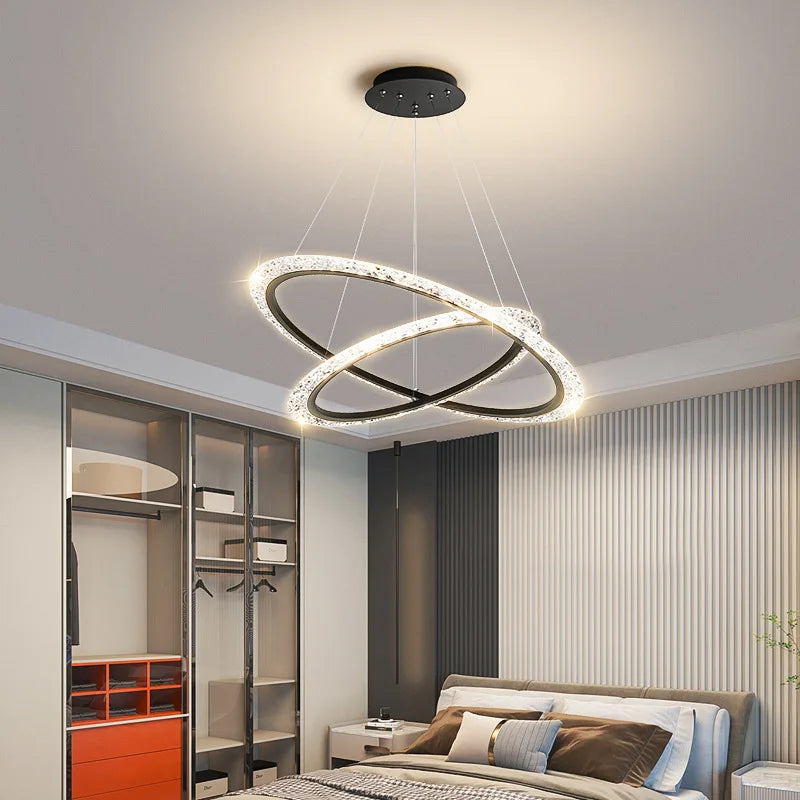 Purilite Select Three-Ring Crystal Chandelier