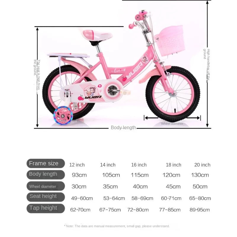 Selfree Children's Bicycles For Baby Aged 3-6 To 8 To 12 Baby Bicycles With Auxiliary Wheels M L Children's Lightweight Bicycles
