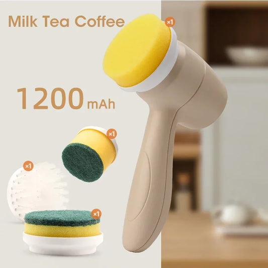 Purilite Select Mini Electric Cleaning Brush USB Wireless | Multi-Functional Kitchen & Bathroom Spin Scrubber | Waterproof Handheld Cleaning Tool