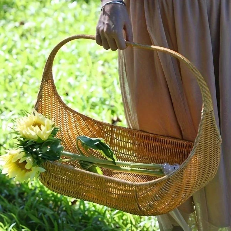 Purilite Select Handwoven Natural Rattan Bread Fruit Basket