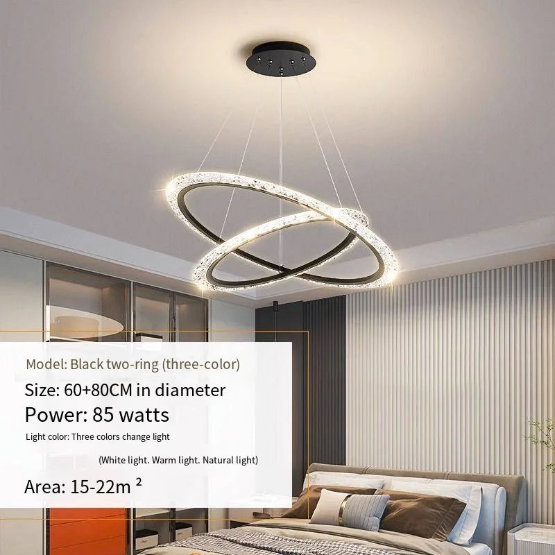 Purilite Select Three-Ring Crystal Chandelier