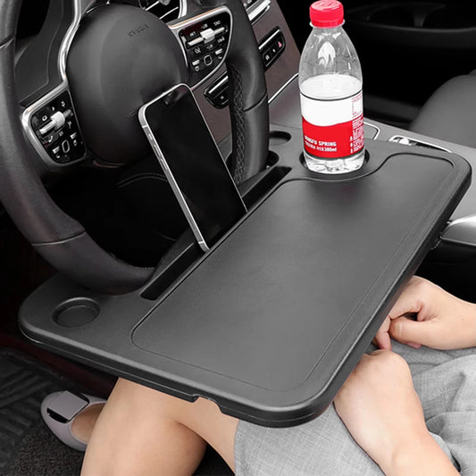 Purilite Select Universal Car Steering Wheel Table Tray | Portable Laptop Desk | Food & Drink Holder | Multi-Function Car Accessory