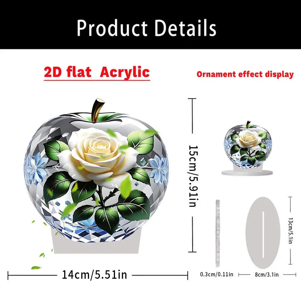 Purilite Select Clear Crystal Apple Figurine