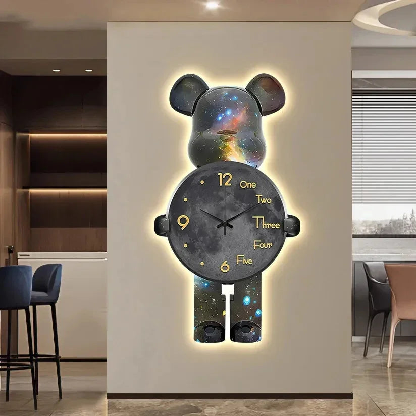 Purilite Select Aesthetic Bear Wall Clock with LED Lamp