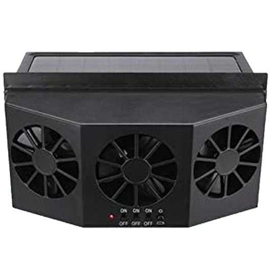 Purilite Select Solar Powered Car Exhaust Fan Triple Ventilation Window Mounted Heat Removal Fan