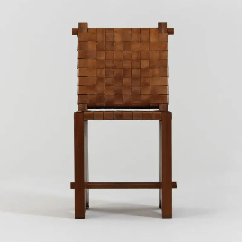 Purilite Select Saddle Leather Weaving Dining Chair