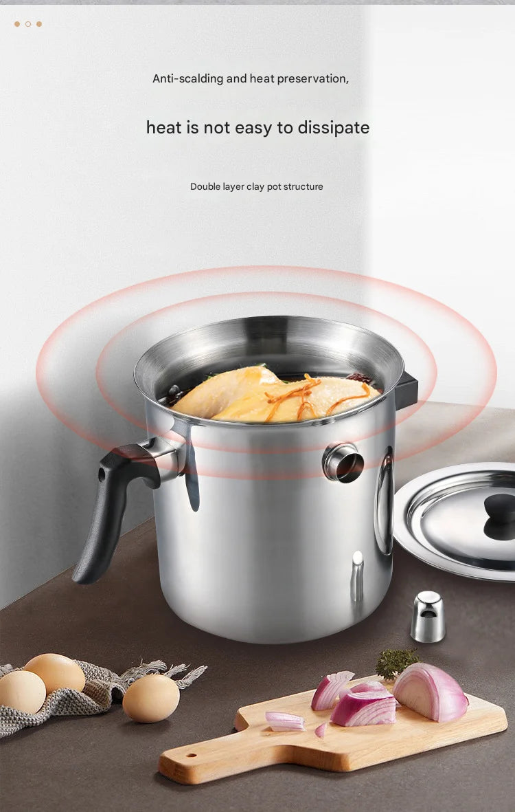 Purilite Select Stainless Steel Double-Wall Milk Pot with Whistle
